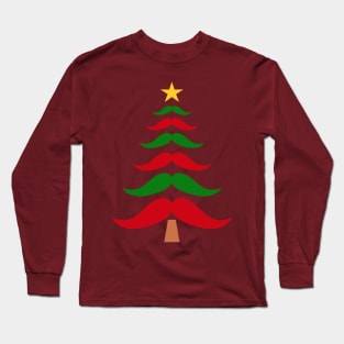 Mustache Christmas Tree Long Sleeve T-Shirt
